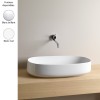 Vasque oblongue à poser 68x35 cm design COGNAC de Artceram, céramique fine, blanc - A1
