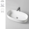 Vasque oblongue à poser 68x35 cm design COGNAC de Artceram, céramique fine, blanc 