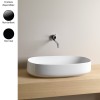 Vasque oblongue à poser 68x35 cm design COGNAC de Artceram, céramique fine, noir - A1