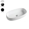 Vasque oblongue à poser 68x35 cm design COGNAC de Artceram, céramique fine, noir - P1