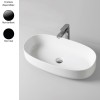 Vasque oblongue à poser 68x35 cm design COGNAC de Artceram, céramique fine, noir