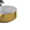 Vasque ronde à poser Ø35 cm design COGNAC de Artceram, céramique fine, or jaune bosselé
