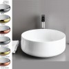 Vasque ronde à poser Ø42 cm COGNAC, céramique bicolore blanc / or ou platine