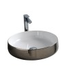 Vasque ronde à poser Ø48 cm design COGNAC de Artceram, céramique fine, platine - P1