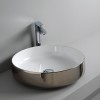 Vasque ronde à poser Ø48 cm design COGNAC de Artceram, céramique fine, platine