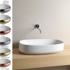 Vasque oblongue à poser 68x35 cm design COGNAC de Artceram, céramique fine, doré ou argenté