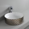 Vasque ronde à poser Ø44 cm design ROMBO de Artceram, céramique fine, platine - P2