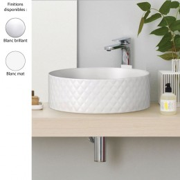 Vasque ronde à poser Ø44 cm ROMBO de Artceram, céramique fine blanc