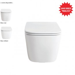 Cuvette WC sans bride suspendue compacte design A16 MINI, céramique blanc brillant ou mat