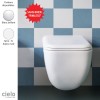 Cuvette WC sans bride suspendue design SHUI COMFORT de Ceramica Cielo, céramique blanc brillant ou mat