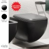 Cuvette WC sans bride suspendue design SHUI COMFORT de Ceramica Cielo, céramique noir mat (Lavagna)