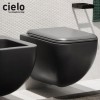Abattant WC pour cuvette SHUI COMFORT de Ceramica Cielo, fermeture ralentie, charnières chromées, Lavagna (noir mat)