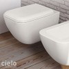 Abattant WC pour cuvette SHUI COMFORT de Ceramica Cielo, fermeture ralentie, charnières chromées, Talco (blanc mat)