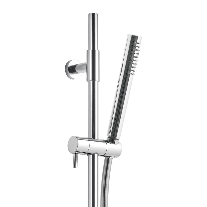 Set de douche : barre de douche réglable et douchette stylo ronde en laiton  + flexible