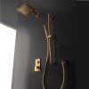 Set de douche design rond de Treemme : barre de douche et douchette, laiton doré