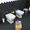 Bidet à adosser + cuvette WC design JAZZ de Artceram, 1 à 3 trous, céramique, blanc brillant