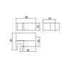 Support douchette orientable design carré, laiton_FT