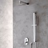 Set de douche design carré de Treemme : barre de douche et douchette, laiton chromé